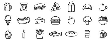 Fast food ikonu tasarım dizaynı. fast food simgesi