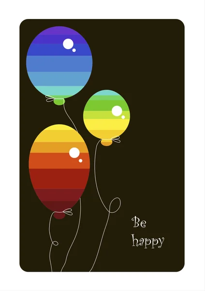 Air balloons on the black background — Stock Vector