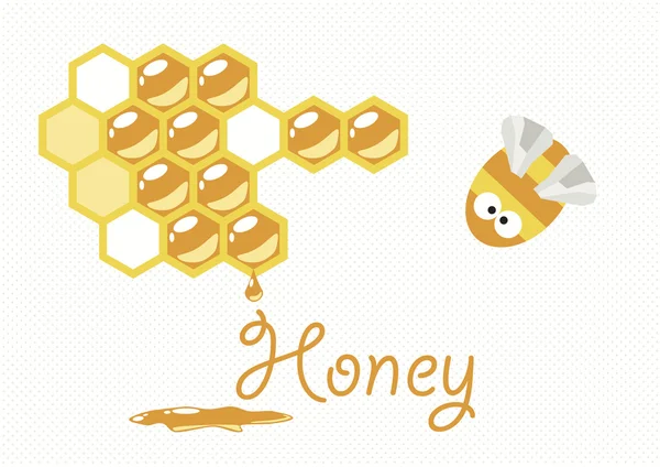 Abeja y panal — Vector de stock