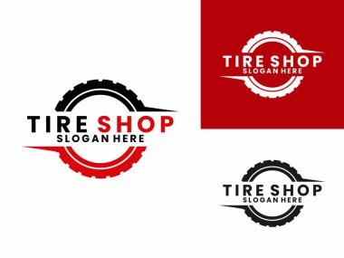 Tekerlek dükkanı logosu tasarım vektör şablonu. Lastik iş logosu tasarımı. Lastik mağazası logosu kavramı