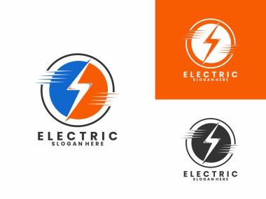 Daire çizimi logo tasarım şablonu olan elektrik