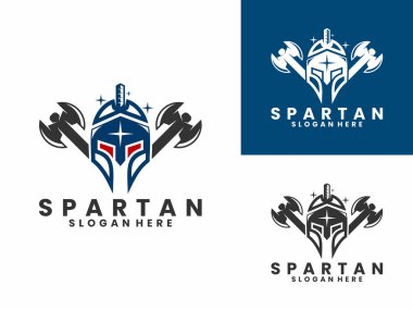 Balta logo tasarım şablonu olan Sparta miğferi. Sparta logo tasarımı