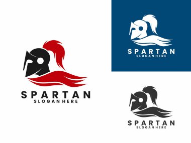 Spartalı savaşçı logosu tasarım vektör şablonu. Zarif Sparta logo tasarım vektörü