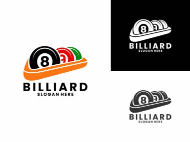 Bilardo topu logosu tasarım vektör şablonu. Bilardo kulübü logo tasarımı simgesi
