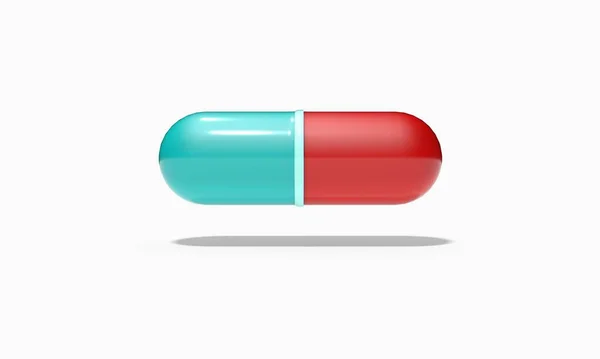 Large Medical Capsule Medicinal Product White Background Capsule Red Blue Stock Image