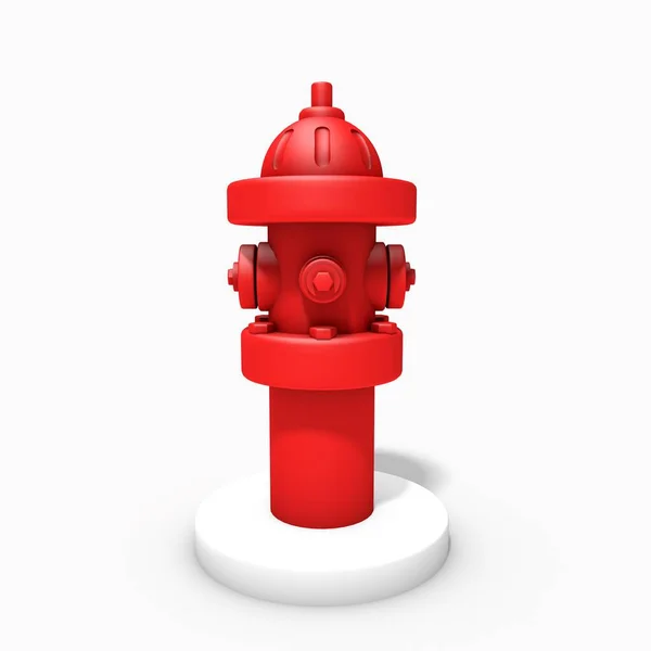 Render Red Fire Hydrant White Background Metal Bright Red Faucet Royalty Free Stock Photos