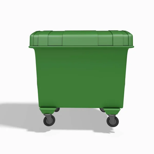 Render Large Plastic Green Dumpster Large Green Plastic Waste Trash Royalty Free Stock Images