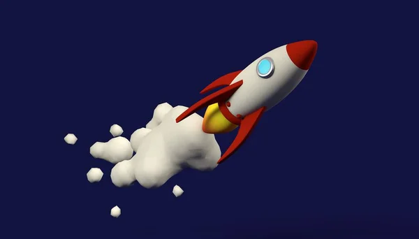 White Rocket Flying Infinite Space Space White Rocket Red Fuselage Royalty Free Stock Photos