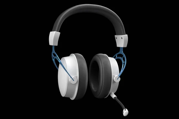 Rendering Gaming Headphones Microphone Black Background Clipping Path Concept Cloud — Stock Photo, Image