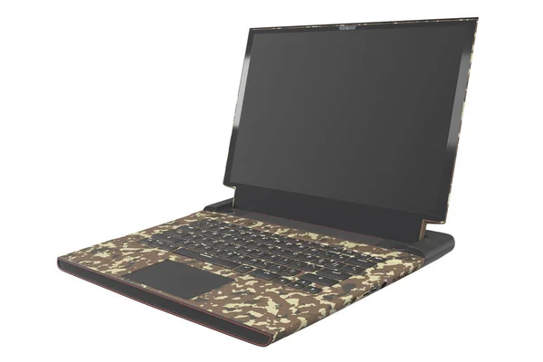 3d rendering van moderne gaming laptop met rgb lichten geïsoleerd op wit — Stockfoto