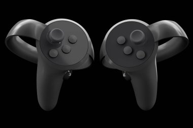 Çevrimiçi ve bulut oyunları için sanal gerçeklik denetleyicileri siyahta izole