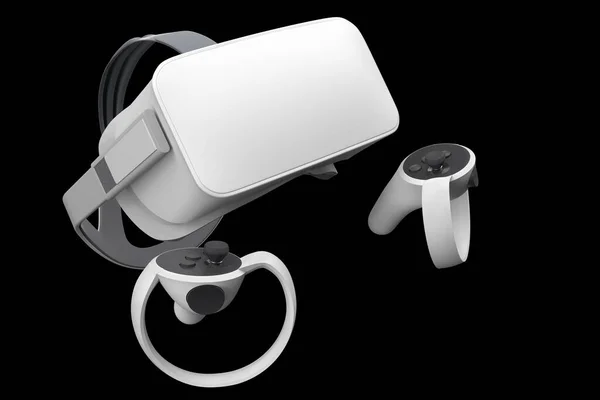 Óculos Realidade Virtual Controladores Para Jogos Online Nuvem Isolados Preto — Fotografia de Stock