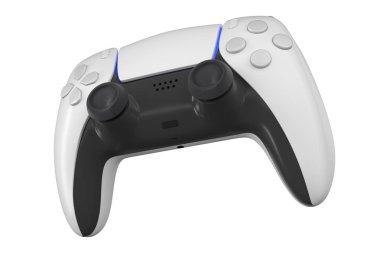 Gerçekçi video oyun denetleyici kırpma yolu ile beyaz üzerinde izole. 3B görüntüleme ekipmanı ve oyun alanı çalışma alanı kavramı