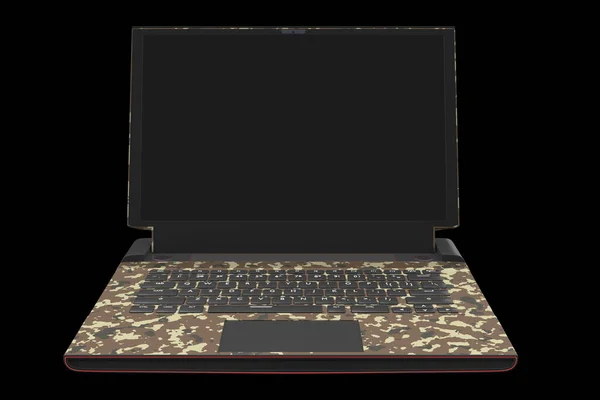 Rendering Von Modernen Gaming Laptops Mit Rgb Lichtern Isoliert Auf — Stockfoto