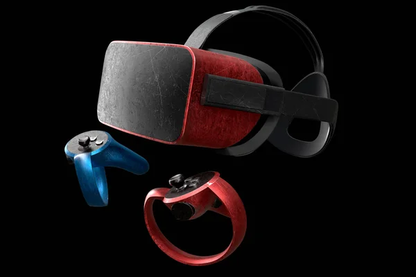Gafas Controladores Realidad Virtual Usados Con Arañazos Para Juegos Línea —  Fotos de Stock