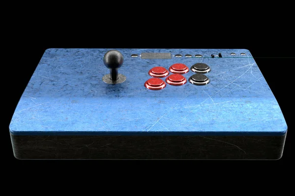 Vintage Usado Arcade Stick Com Joystick Botões Grau Torneio Arranhões — Fotografia de Stock