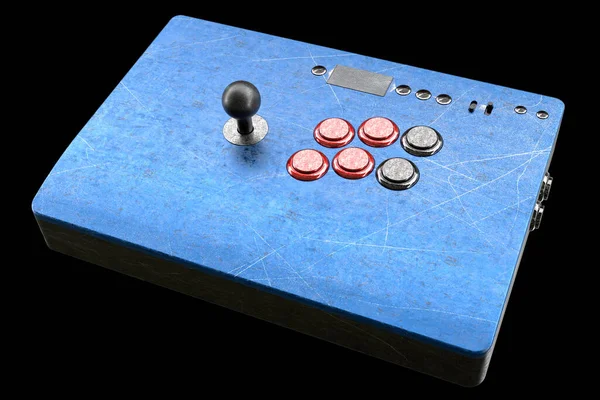 Vintage używany kij arcade z joystick i przyciski turniejowe i zarysowania — Zdjęcie stockowe