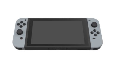 Dokunmatik ekrana bağlı gerçekçi video oyun denetleyicileri beyaz ekranda izole edildi