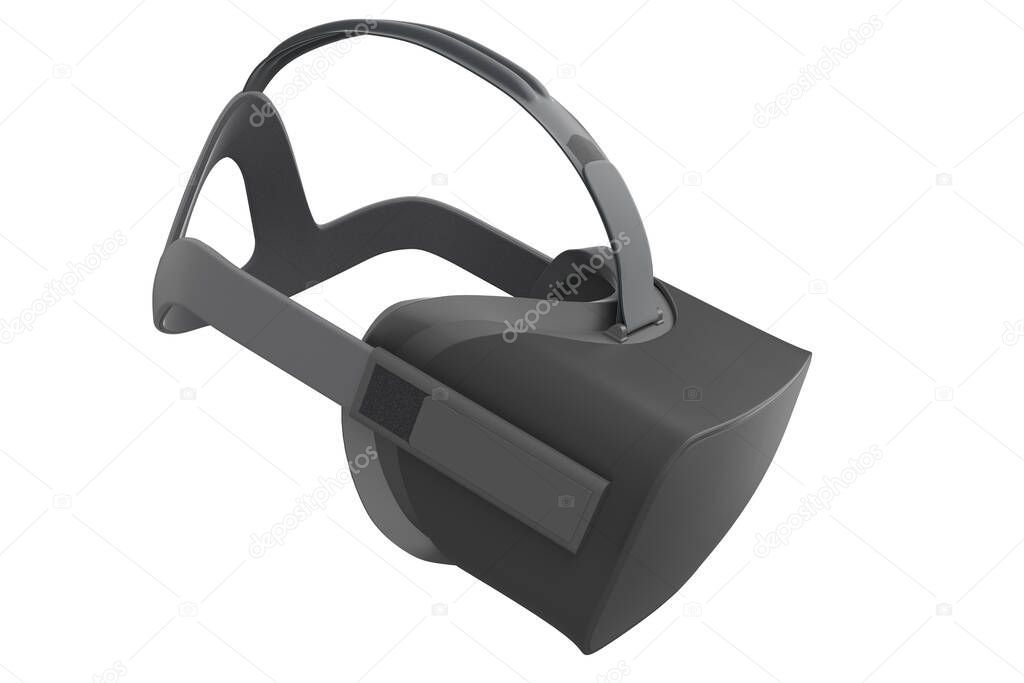 Virtual reality glasses isolated on white with cliping path. 3d rendering