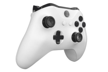 Gerçekçi video oyunu denetleyici kırpma yolu ile beyaz üzerinde izole.