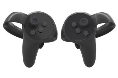 Çevrimiçi ve bulut oyunları için sanal gerçeklik denetleyicileri beyazda izole