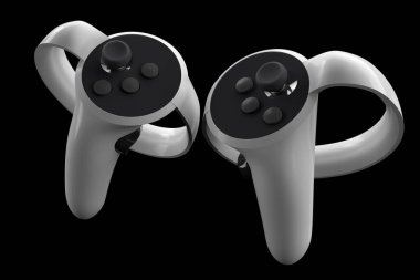 Çevrimiçi ve bulut oyunları için sanal gerçeklik denetleyicileri siyahta izole