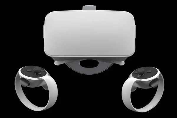Gafas Realidad Virtual Controladores Para Juegos Línea Nube Aislados Negro —  Fotos de Stock