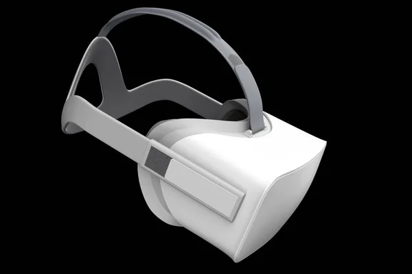 Окуляри Віртуальної Реальності Ізольовані Чорному Відсічним Контуром Візуалізація Окулярів Віртуального — стокове фото