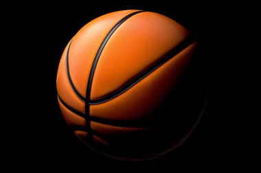 Siyah zemin üzerinde izole edilmiş basketbol topu