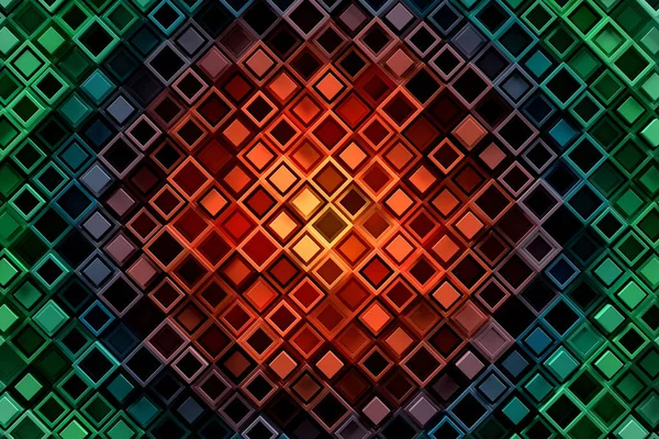 Abstract geometric pattern or background made of chaotic square surface polygons — Stock Photo, Image