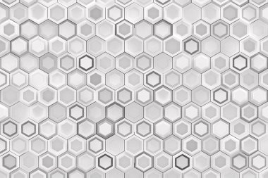 Kaotik altıgen yüzey çokgenlerinden oluşan soyut geometrik arkaplan.