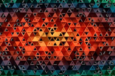 Kaotik üçgen yüzey çokgenlerinden oluşan soyut geometrik arkaplan.