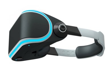 Beyaz arka planda izole edilmiş sanal gerçeklik gözlükleri. 3d oluşturma