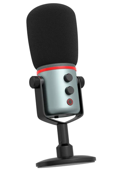 3D vykreslování studiového kondenzátoru mikrofonu izolovaného na bílém pozadí — Stock fotografie