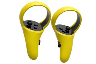 Sanal gerçeklik sarı denetleyiciler çevrimiçi ve beyaz üzerine bulut oyunları