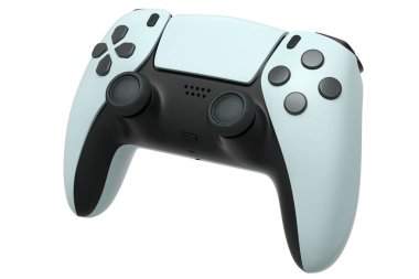 Beyaz arkaplanda gerçekçi video oyunu denetleyici