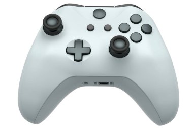 Beyaz arkaplanda gerçekçi video oyunu denetleyici