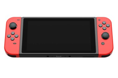 Cep telefonuna bağlı gerçekçi video oyunu denetleyicileri beyaz arkaplanda