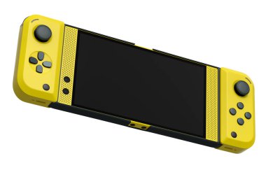 Cep telefonuna bağlı gerçekçi video oyunu denetleyicileri beyaz arkaplanda