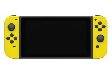 Cep telefonuna bağlı gerçekçi video oyunu denetleyicileri beyaz arkaplanda