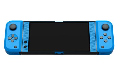 Cep telefonuna bağlı gerçekçi video oyunu denetleyicileri beyaz arkaplanda