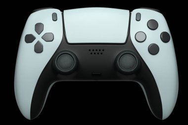 Siyah arkaplandaki video oyunu denetleyicisi için gerçekçi joystick