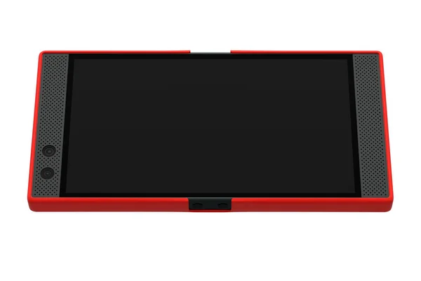 Vooraanzicht van rode smartphone met leeg scherm, concept van mobiel gamen — Stockfoto