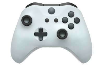 Beyaz arkaplanda gerçekçi video oyunu joystick 'i