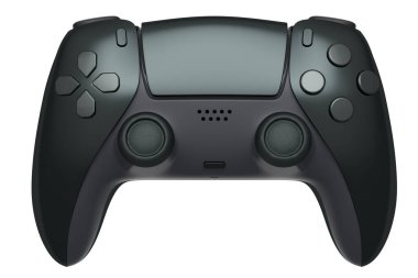 Beyaz arka planda gerçekçi siyah video oyunu joystick 'i. Bulut oyunu ve oyun alanı çalışma alanı konsepti için 3 boyutlu görüntüleme