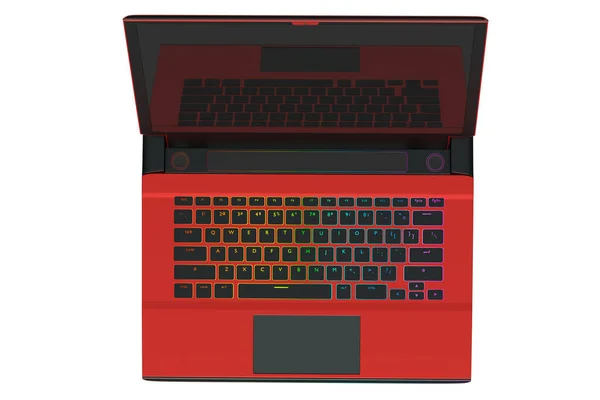 Rendering Von Modernen Gaming Bunten Laptop Auf Weißem Hintergrund Konzept — Stockfoto