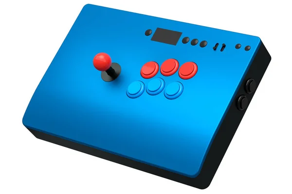 Vintage Arcade Stick Mit Steuerknüppel Und Turniertasten Auf Weißem Hintergrund — Stockfoto