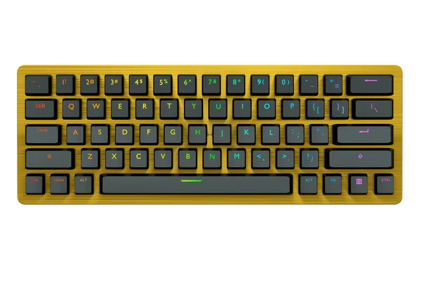 Clavier Ordinateur Jaune Aux Couleurs Rgb Isolé Sur Fond Blanc — Photo