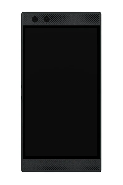 Widok z przodu czarny smartfon z pustym ekranem, koncepcja gier mobilnych — Zdjęcie stockowe