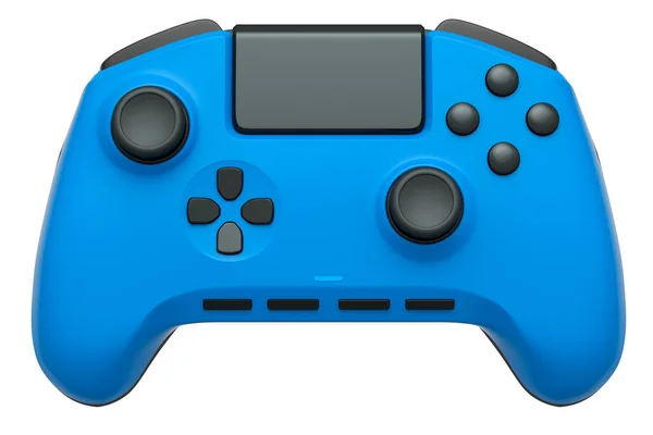現実的な青のビデオゲームジョイスティック上の白い背景 — ストック写真
